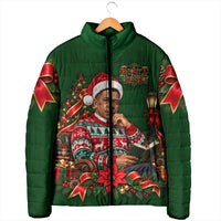 Booker T. Washington Christmas Padded Jacket Ugly Christmas Pattern Vintage Holiday