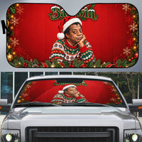 James Baldwin Christmas Auto Sun Shade Ugly Christmas Pattern Vintage Holiday