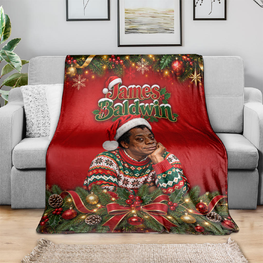 James Baldwin Christmas Blanket Ugly Christmas Pattern Vintage Holiday