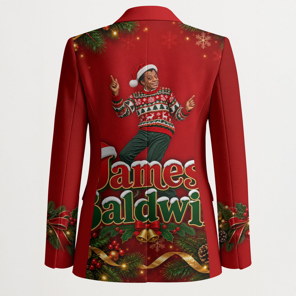 James Baldwin Christmas Blazer Ugly Christmas Pattern Vintage Holiday