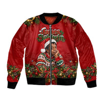 James Baldwin Christmas Bomber Jacket Ugly Christmas Pattern Vintage Holiday