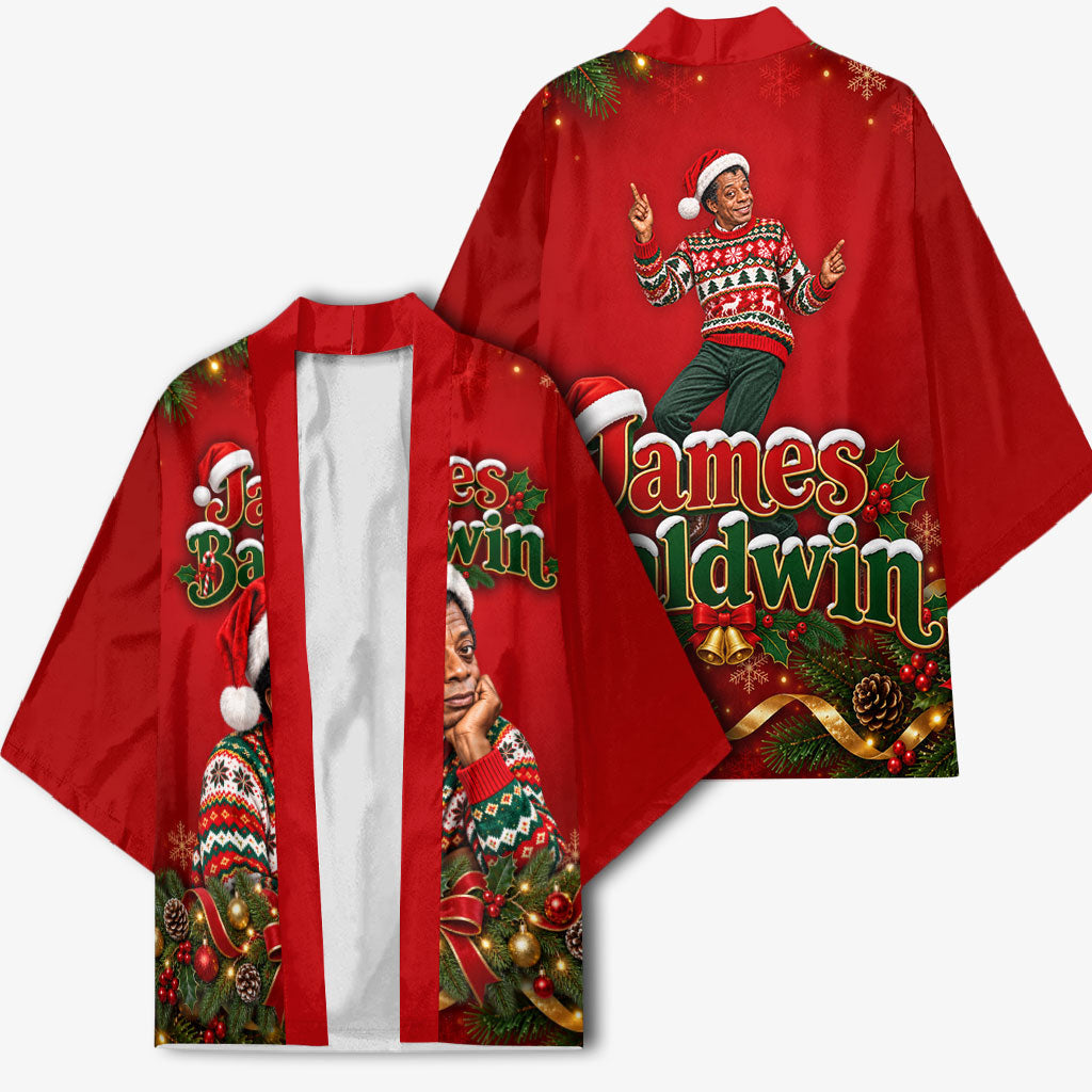James Baldwin Christmas Kimono Ugly Christmas Pattern Vintage Holiday