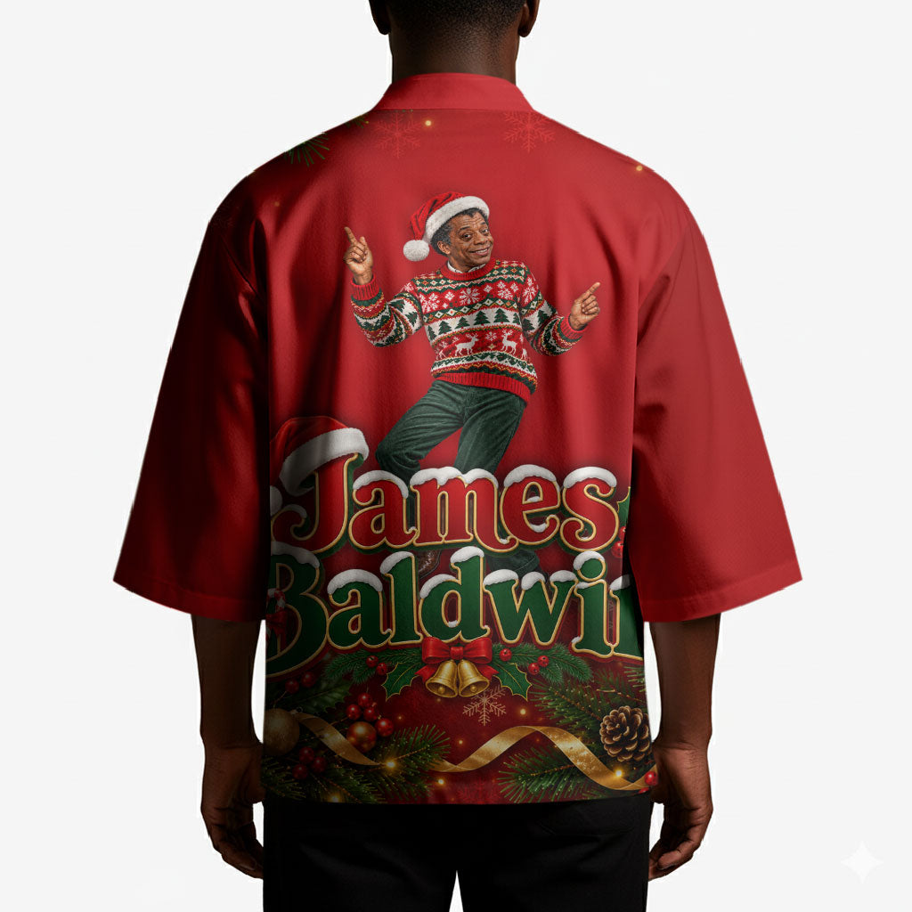 James Baldwin Christmas Kimono Ugly Christmas Pattern Vintage Holiday