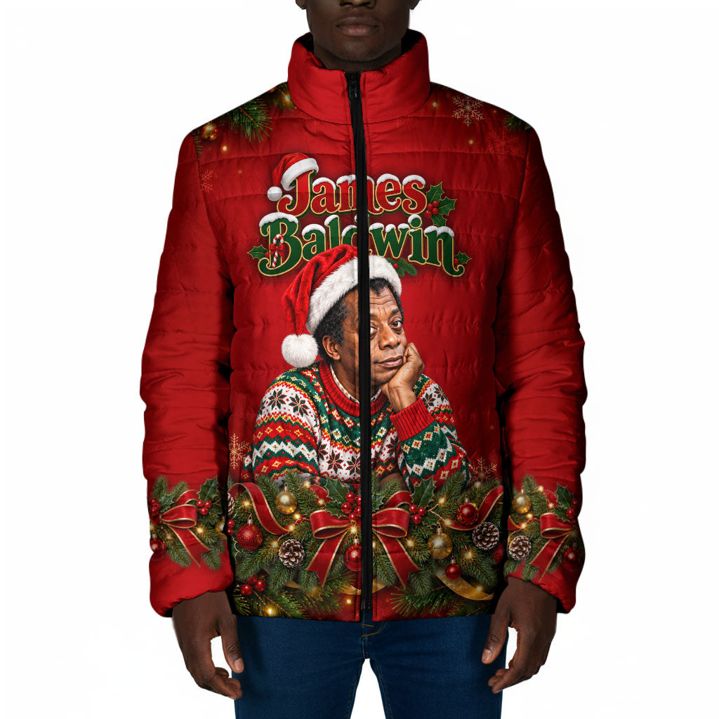 James Baldwin Christmas Padded Jacket Ugly Christmas Pattern Vintage Holiday