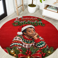 James Baldwin Christmas Round Carpet Ugly Christmas Pattern Vintage Holiday