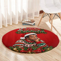 James Baldwin Christmas Round Carpet Ugly Christmas Pattern Vintage Holiday