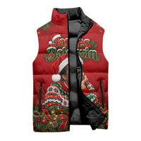 James Baldwin Christmas Sleeveless Puffer Jacket Ugly Christmas Pattern Vintage Holiday