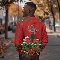 James Baldwin Christmas Sweatshirt Ugly Christmas Pattern Vintage Holiday