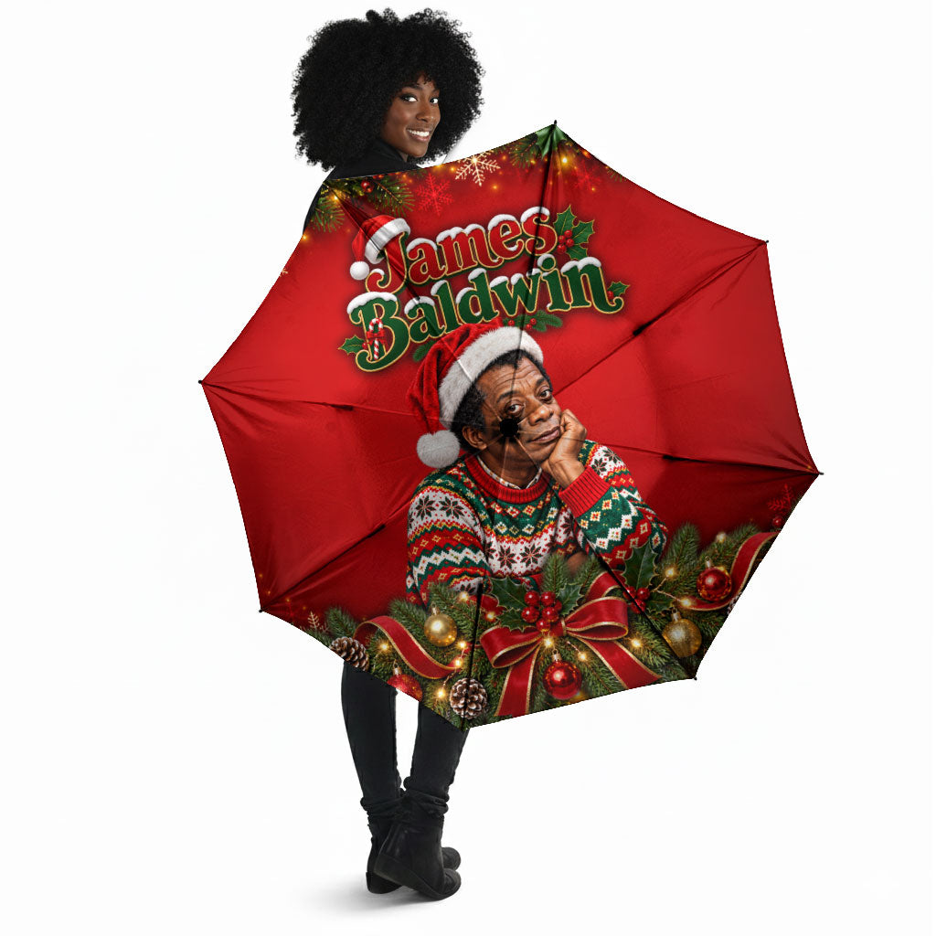 James Baldwin Christmas Umbrella Ugly Christmas Pattern Vintage Holiday