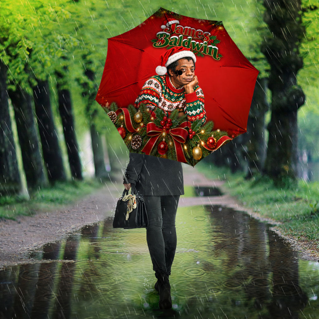 James Baldwin Christmas Umbrella Ugly Christmas Pattern Vintage Holiday