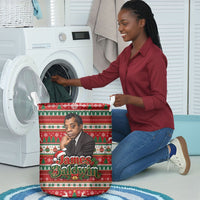 James Baldwin Christmas Laundry Basket African American Author Ugly Christmas Pattern Retro
