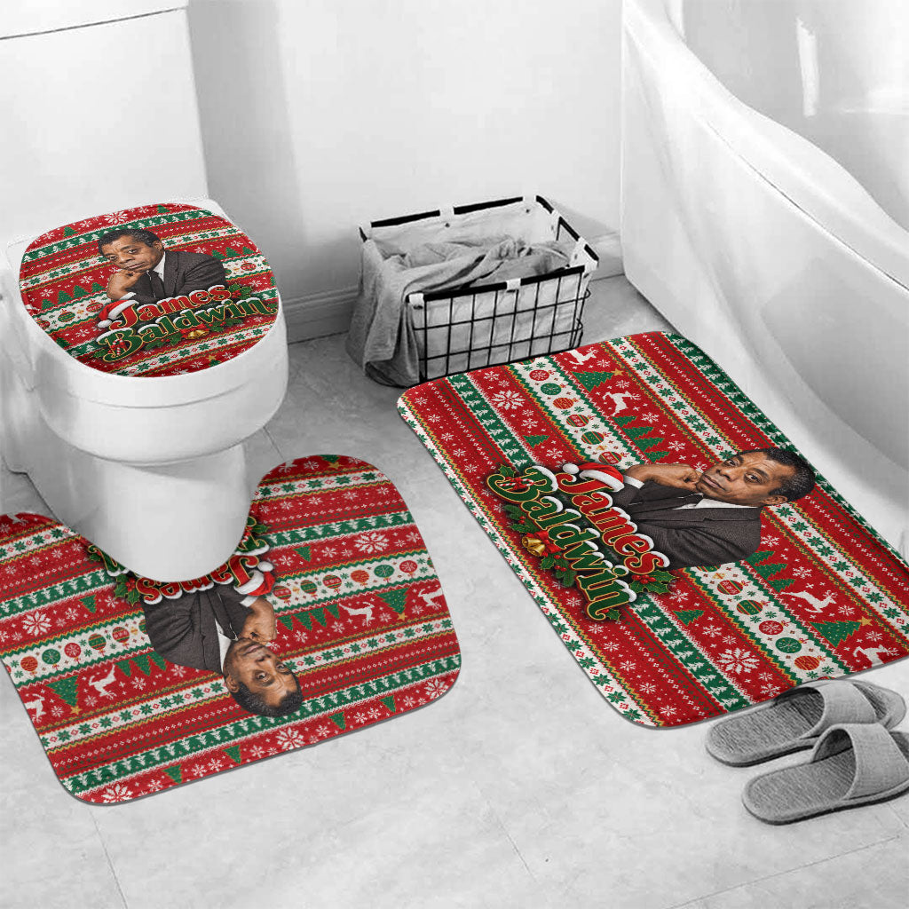 James Baldwin Christmas Bathroom Set African American Author Ugly Christmas Pattern Retro