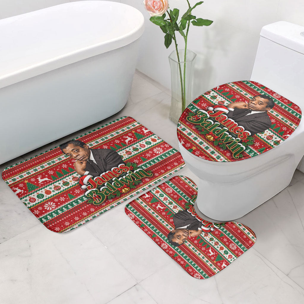 James Baldwin Christmas Bathroom Set African American Author Ugly Christmas Pattern Retro
