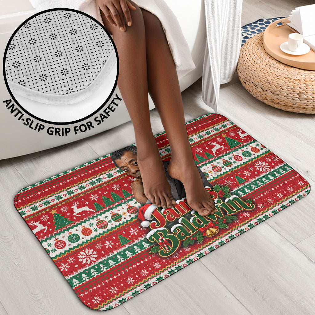 James Baldwin Christmas Bathroom Set African American Author Ugly Christmas Pattern Retro