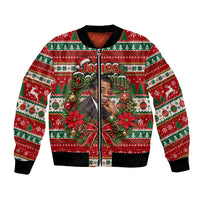 James Baldwin Christmas Bomber Jacket African American Author Ugly Christmas Pattern Retro