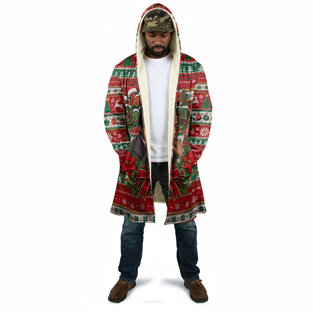 James Baldwin Christmas Cloak African American Author Ugly Christmas Pattern Retro