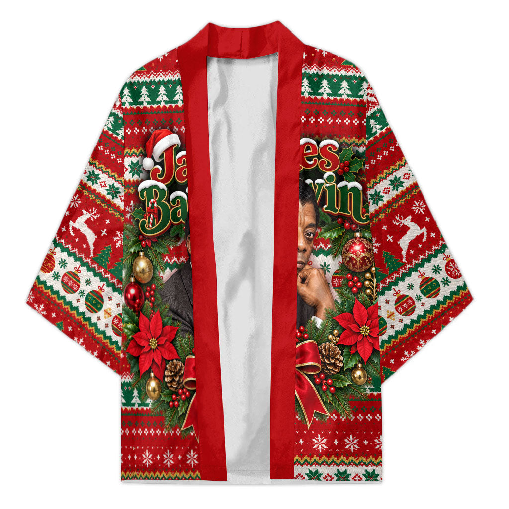 James Baldwin Christmas Kimono African American Author Ugly Christmas Pattern Retro