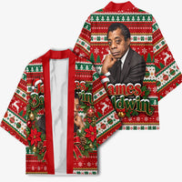 James Baldwin Christmas Kimono African American Author Ugly Christmas Pattern Retro