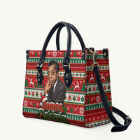 James Baldwin Christmas Leather Bag African American Author Ugly Christmas Pattern Retro