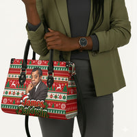 James Baldwin Christmas Leather Bag African American Author Ugly Christmas Pattern Retro
