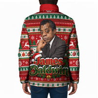 James Baldwin Christmas Padded Jacket African American Author Ugly Christmas Pattern Retro