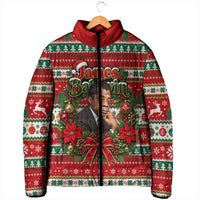 James Baldwin Christmas Padded Jacket African American Author Ugly Christmas Pattern Retro