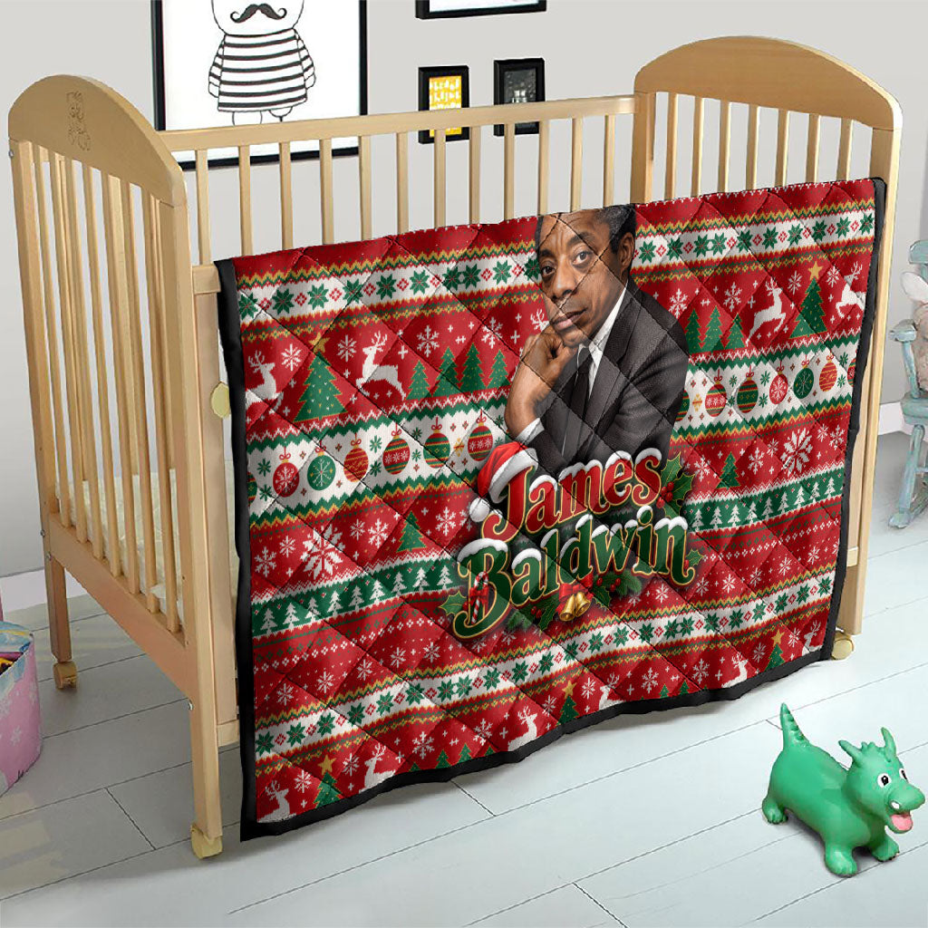 James Baldwin Christmas Quilt African American Author Ugly Christmas Pattern Retro