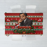 James Baldwin Christmas Tablecloth African American Author Ugly Christmas Pattern Retro