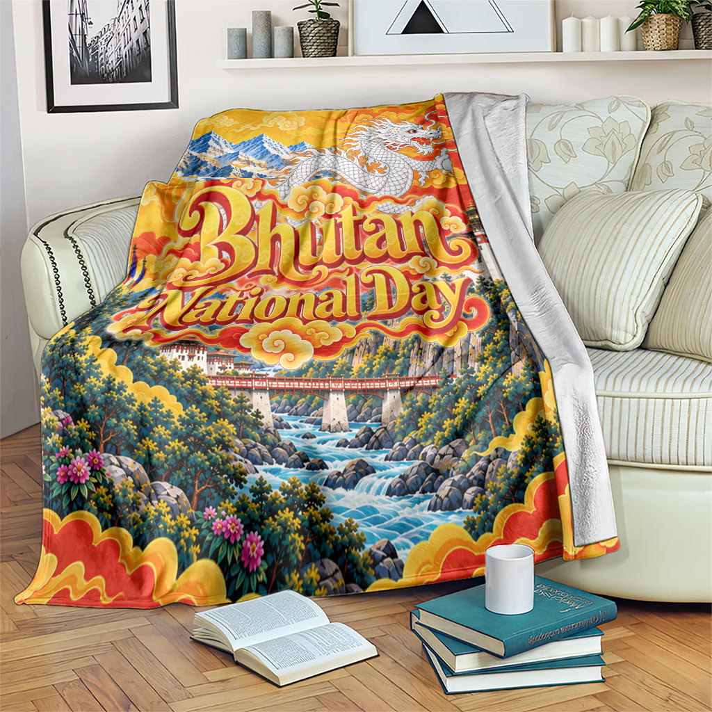 Bhutan National Day Thunder Dragon Blanket Traditional Himalayan Architecture