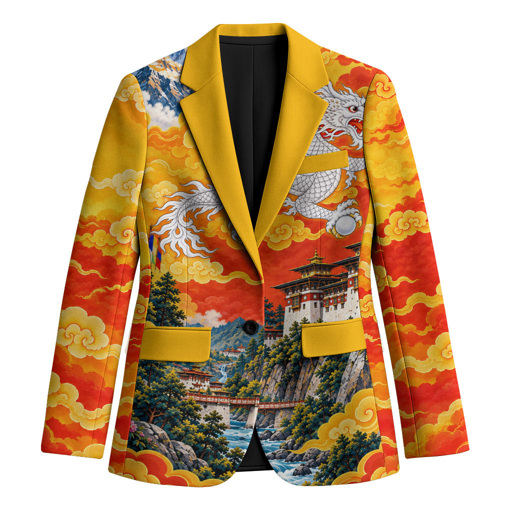 Bhutan National Day Thunder Dragon Blazer Traditional Himalayan Architecture