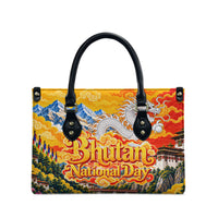 Bhutan National Day Thunder Dragon Leather Bag Traditional Himalayan Architecture