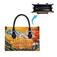 Bhutan National Day Thunder Dragon Leather Bag Traditional Himalayan Architecture