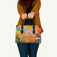 Bhutan National Day Thunder Dragon Leather Bag Traditional Himalayan Architecture