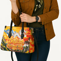 Bhutan National Day Thunder Dragon Leather Bag Traditional Himalayan Architecture