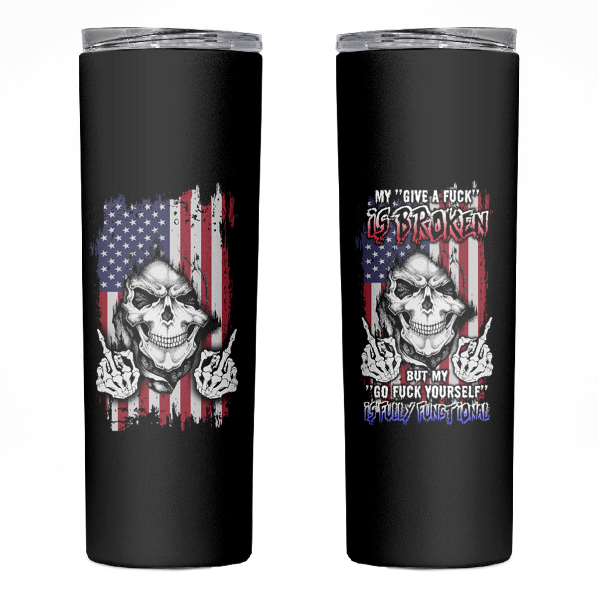 My Give A F Reaper Flag Skinny Tumbler - Wonder Print Shop