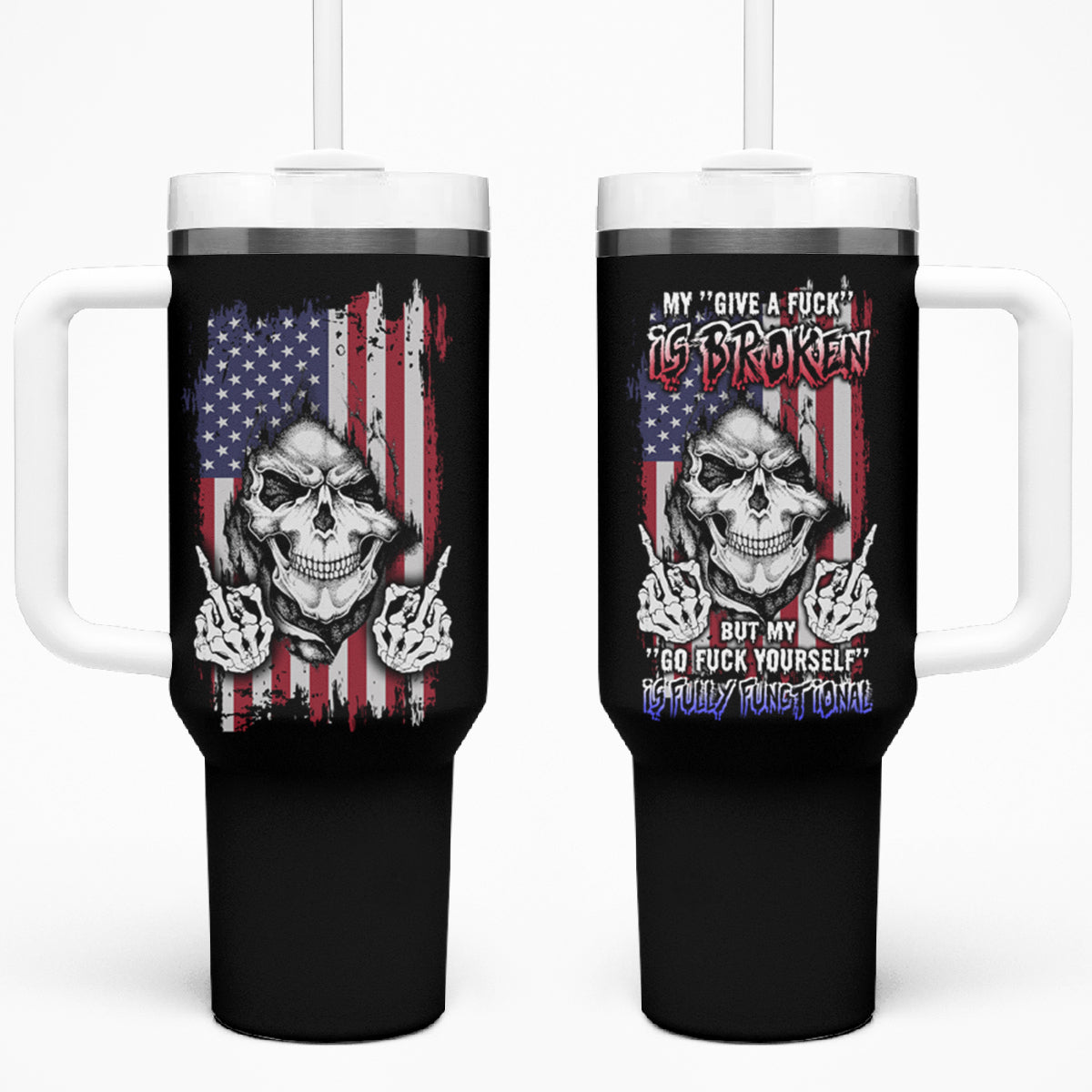 My Give A F Reaper Flag Tumbler With Handle - Wonder Print Shop