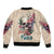 Fresh Out Of F Watercolor Skull Sleeve Zip Bomber Jacket - Wonder Print Shop