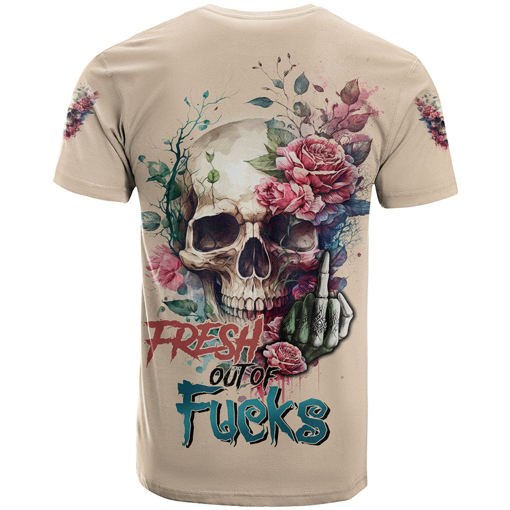 Fresh Out Of F Watercolor Skull T Shirt - Wonder Print Shop