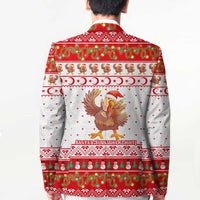 Turkey Christmas Blazer with Santa Turkey Red Crescent Pattern Snowmen and Festive Lights - Wonder Print Shop
