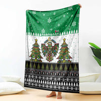 United Arab Emirates Christmas Blanket with Falcon Tree Design Snowflake Pattern and National Emblem - Wonder Print Shop