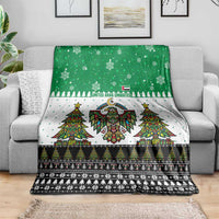 United Arab Emirates Christmas Blanket with Falcon Tree Design Snowflake Pattern and National Emblem - Wonder Print Shop