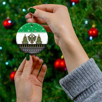 United Arab Emirates Christmas Ceramic Ornament with Falcon Tree Design Snowflake Pattern and National Emblem - Wonder Print Shop