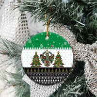 United Arab Emirates Christmas Ceramic Ornament with Falcon Tree Design Snowflake Pattern and National Emblem - Wonder Print Shop