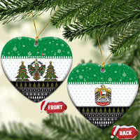 United Arab Emirates Christmas Ceramic Ornament with Falcon Tree Design Snowflake Pattern and National Emblem - Wonder Print Shop