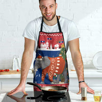 Laos Christmas Apron with Festive Elephant Design and Holiday Village Pattern - Wonder Print Shop