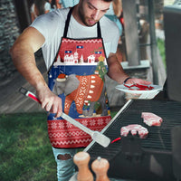 Laos Christmas Apron with Festive Elephant Design and Holiday Village Pattern - Wonder Print Shop
