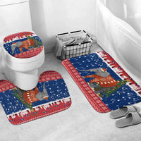 Laos Christmas Bathroom Set with Festive Elephant Design and Holiday Village Pattern - Wonder Print Shop