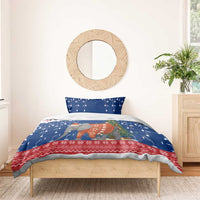 Laos Christmas Bedding Set with Festive Elephant Design and Holiday Village Pattern - Wonder Print Shop