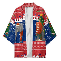 Laos Christmas Kimono with Festive Elephant Design and Holiday Village Pattern - Wonder Print Shop