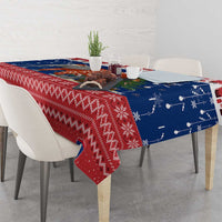 Laos Christmas Tablecloth with Festive Elephant Design and Holiday Village Pattern - Wonder Print Shop
